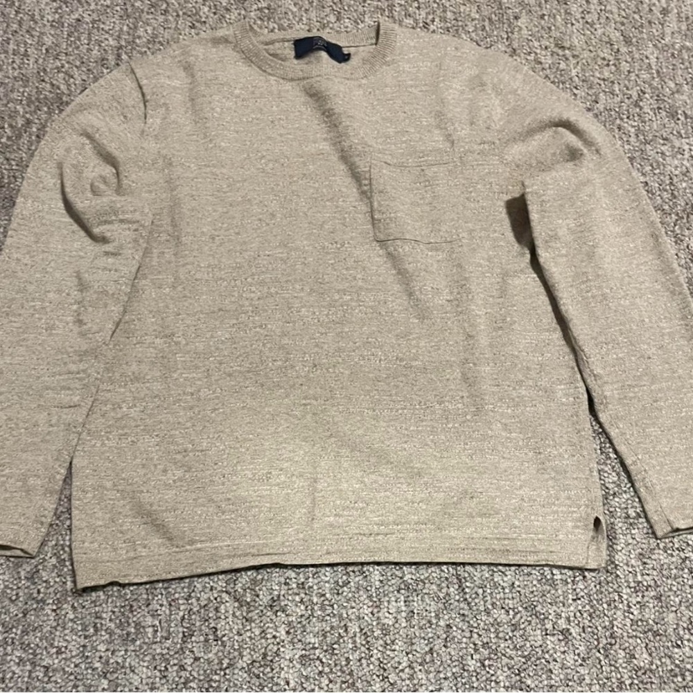 J. Crew Men’s Long Sleeve Knit Shirt - Heather Oatmeal/Gray